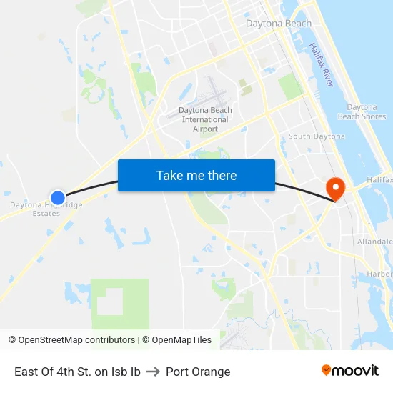 East Of 4th St. on Isb Ib to Port Orange map