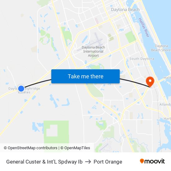 General Custer & Int'L Spdway  Ib to Port Orange map