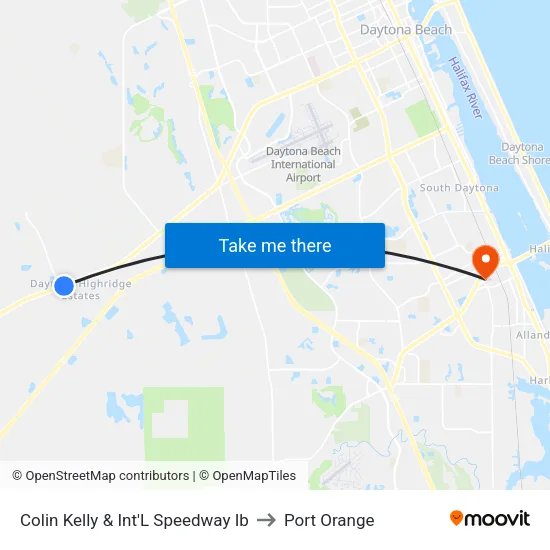 Colin Kelly & Int'L Speedway  Ib to Port Orange map