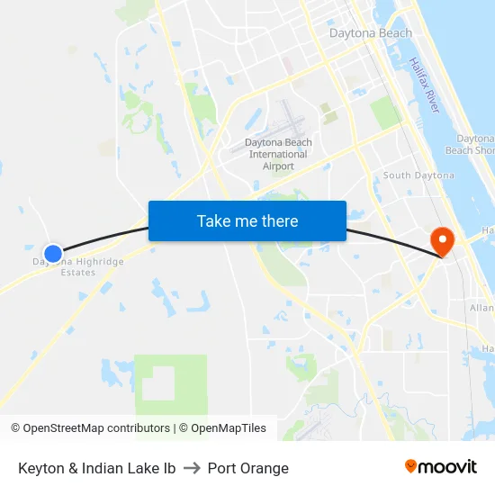 Keyton & Indian Lake  Ib to Port Orange map