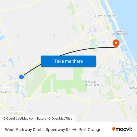 West Parkway & Int'L Speedway Ib to Port Orange map