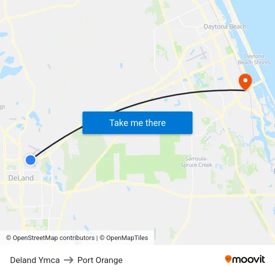 Deland Ymca to Port Orange map