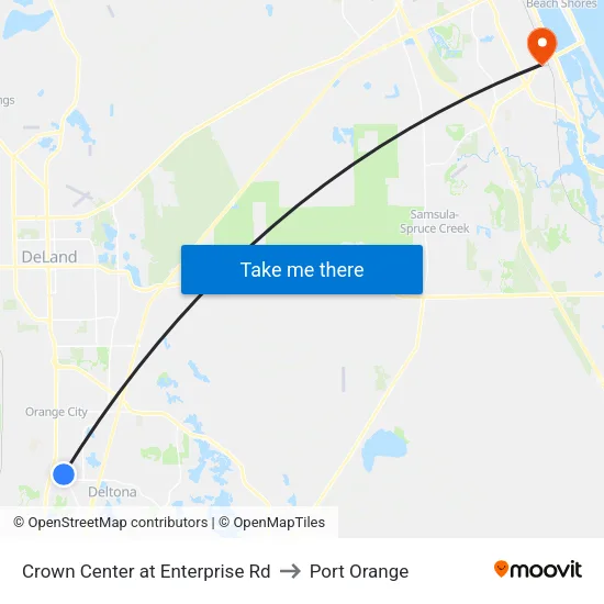 Crown Center at Enterprise Rd to Port Orange map