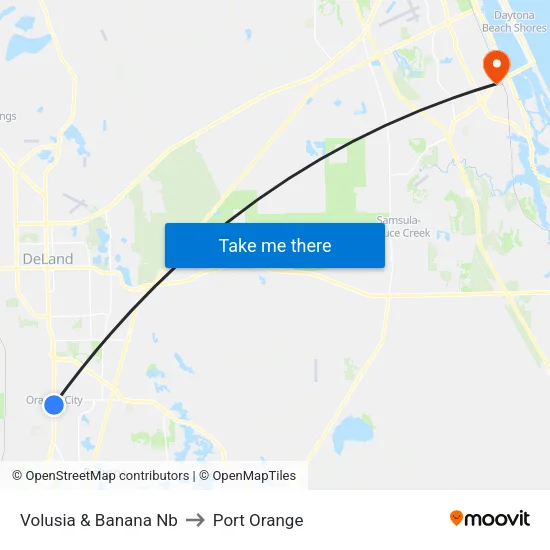 Volusia & Banana Nb to Port Orange map
