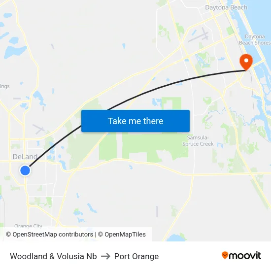 Woodland & Volusia Nb to Port Orange map