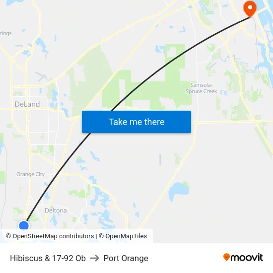 Hibiscus & 17-92 Ob to Port Orange map