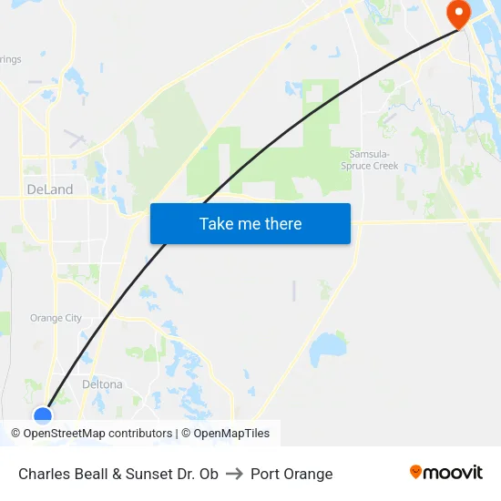Charles Beall & Sunset Dr. Ob to Port Orange map