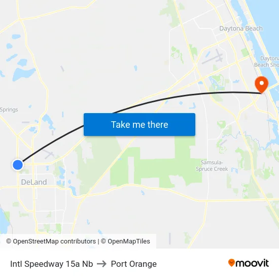 Intl Speedway  15a Nb to Port Orange map