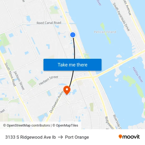 3133 S Ridgewood Ave  Ib to Port Orange map