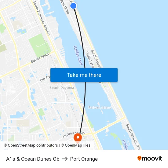 A1a & Ocean Dunes Ob to Port Orange map