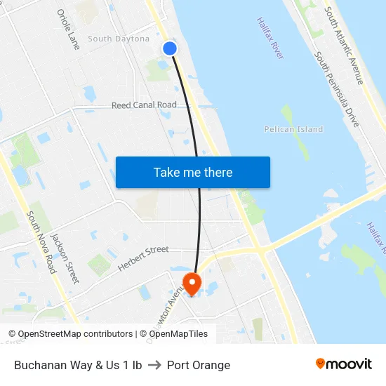 Buchanan Way & Us 1 Ib to Port Orange map