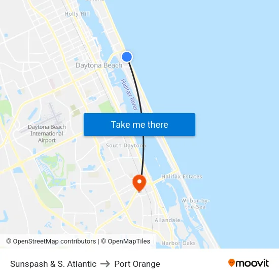 Sunspash & S. Atlantic to Port Orange map