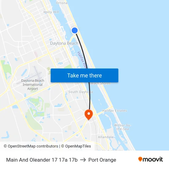Main And Oleander 17 17a 17b to Port Orange map
