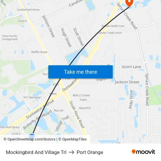 Mockingbird And Village Trl to Port Orange map
