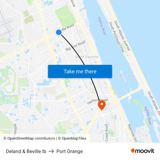 Deland & Beville Ib to Port Orange map