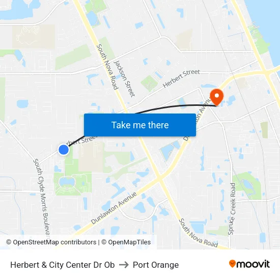 Herbert & City Center Dr Ob to Port Orange map