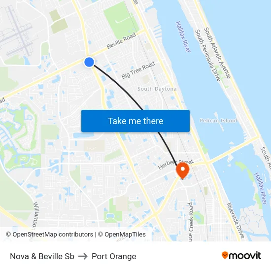 Nova & Beville Sb to Port Orange map