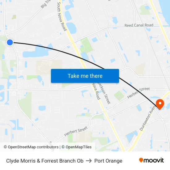 Clyde Morris & Forrest Branch Ob to Port Orange map