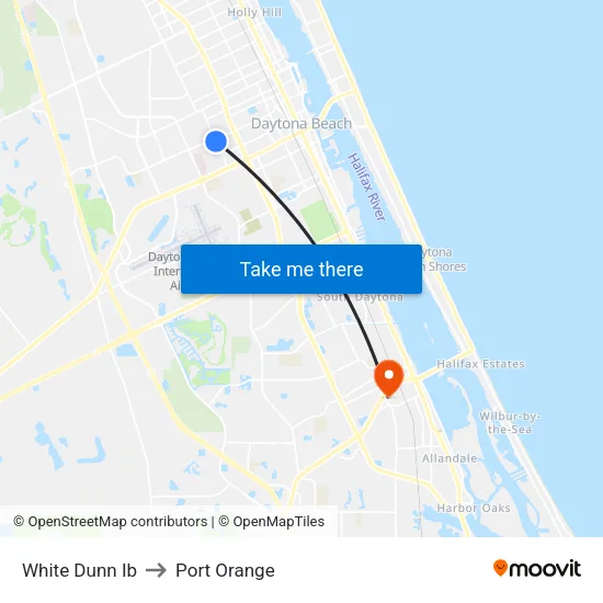 White  Dunn Ib to Port Orange map
