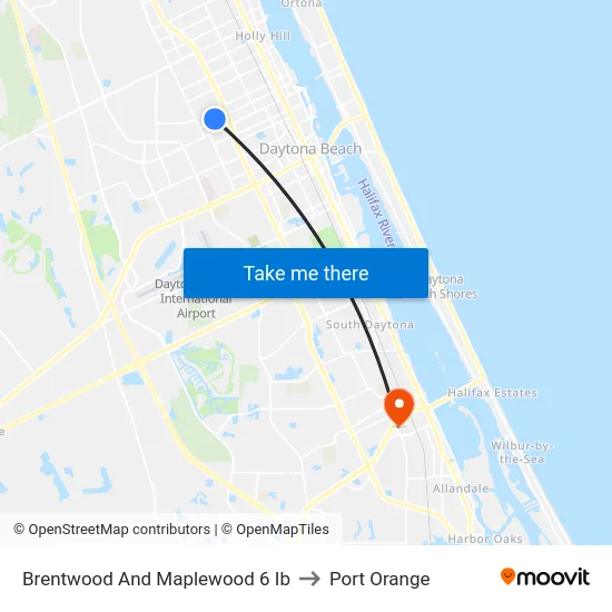 Brentwood And Maplewood 6 Ib to Port Orange map
