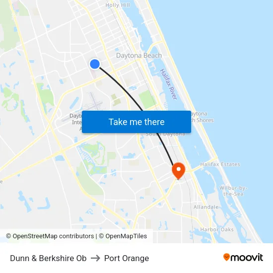 Dunn & Berkshire Ob to Port Orange map