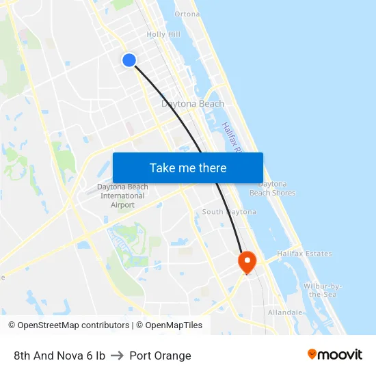 8th And Nova 6 Ib to Port Orange map