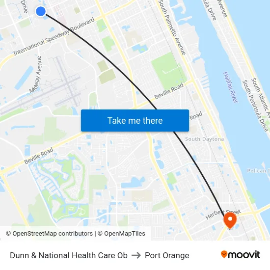 Dunn & National Health Care Ob to Port Orange map