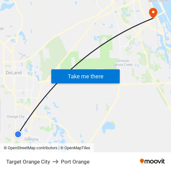 Target Orange City to Port Orange map