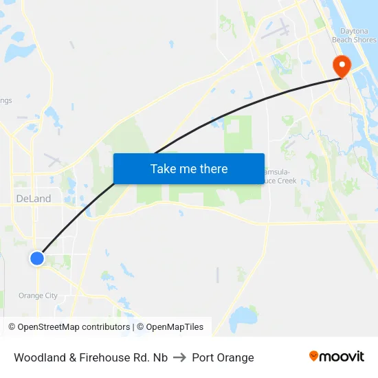 Woodland & Firehouse Rd. Nb to Port Orange map