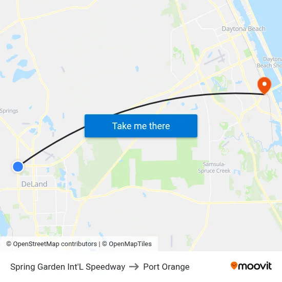 Spring Garden   Int'L Speedway to Port Orange map
