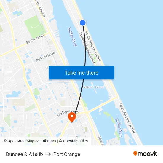 Dundee & A1a Ib to Port Orange map