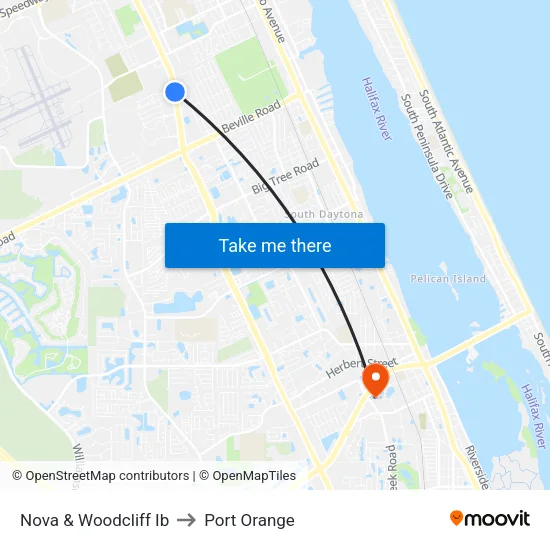 Nova & Woodcliff Ib to Port Orange map
