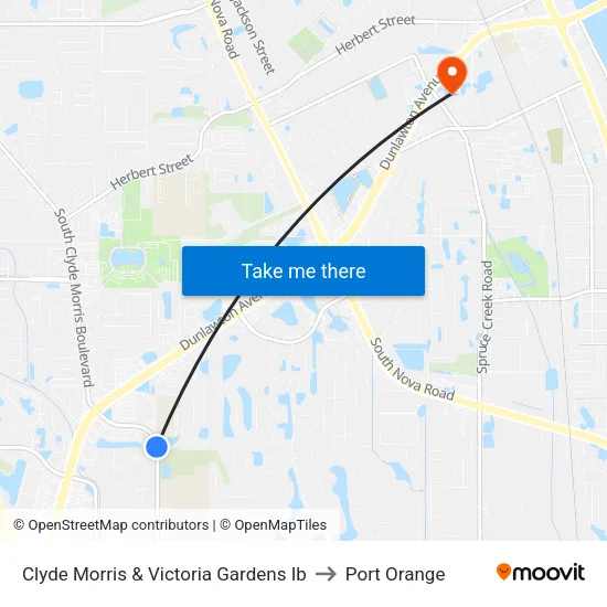 Clyde Morris & Victoria Gardens Ib to Port Orange map