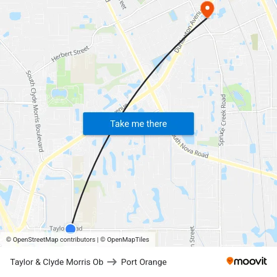 Taylor & Clyde Morris Ob to Port Orange map