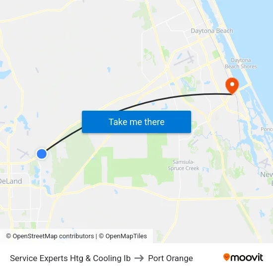 Service Experts Htg & Cooling Ib to Port Orange map