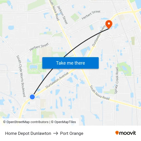 Home Depot  Dunlawton to Port Orange map