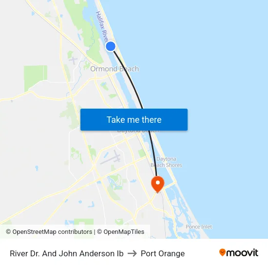 River Dr. And John Anderson Ib to Port Orange map