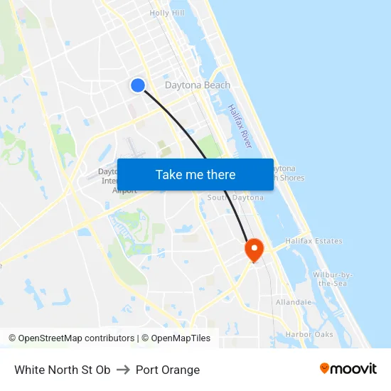 White  North St Ob to Port Orange map