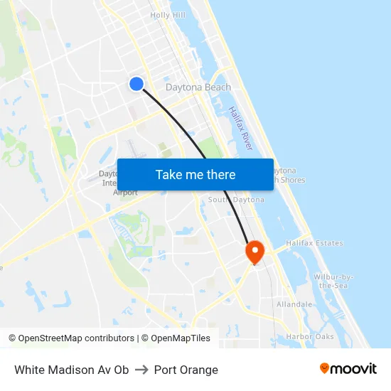 White   Madison Av Ob to Port Orange map