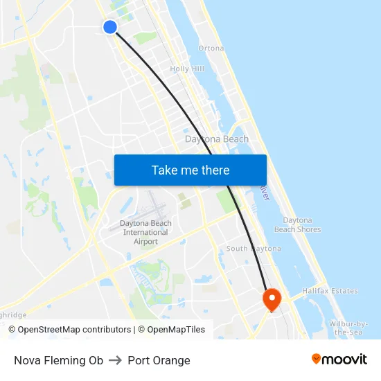 Nova   Fleming Ob to Port Orange map