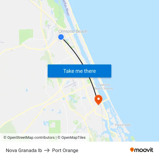 Nova Granada Ib to Port Orange map