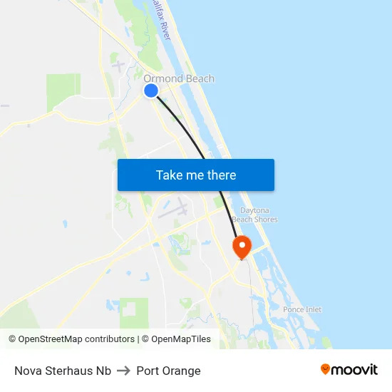 Nova   Sterhaus Nb to Port Orange map