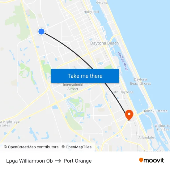 Lpga  Williamson Ob to Port Orange map