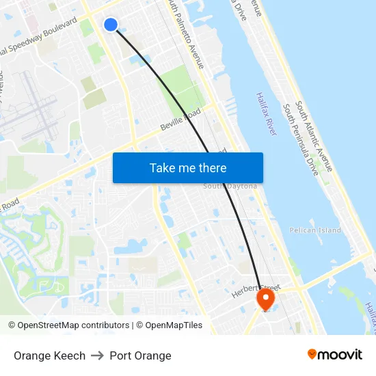 Orange  Keech to Port Orange map