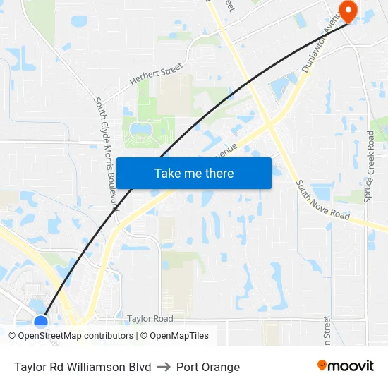 Taylor Rd  Williamson Blvd to Port Orange map