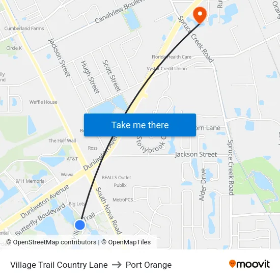 Village Trail  Country Lane to Port Orange map