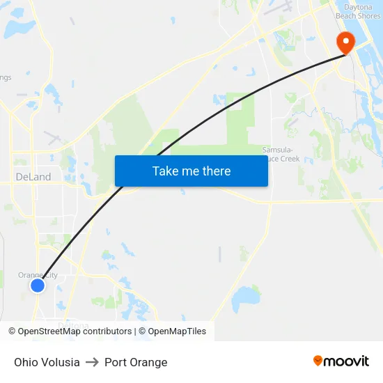 Ohio  Volusia to Port Orange map