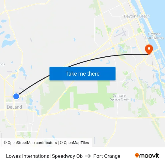 Lowes  International Speedway  Ob to Port Orange map