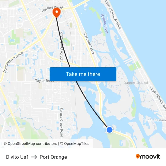 Divito  Us1 to Port Orange map