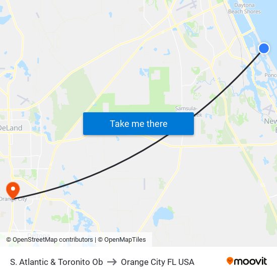 S. Atlantic & Toronito Ob to Orange City FL USA map